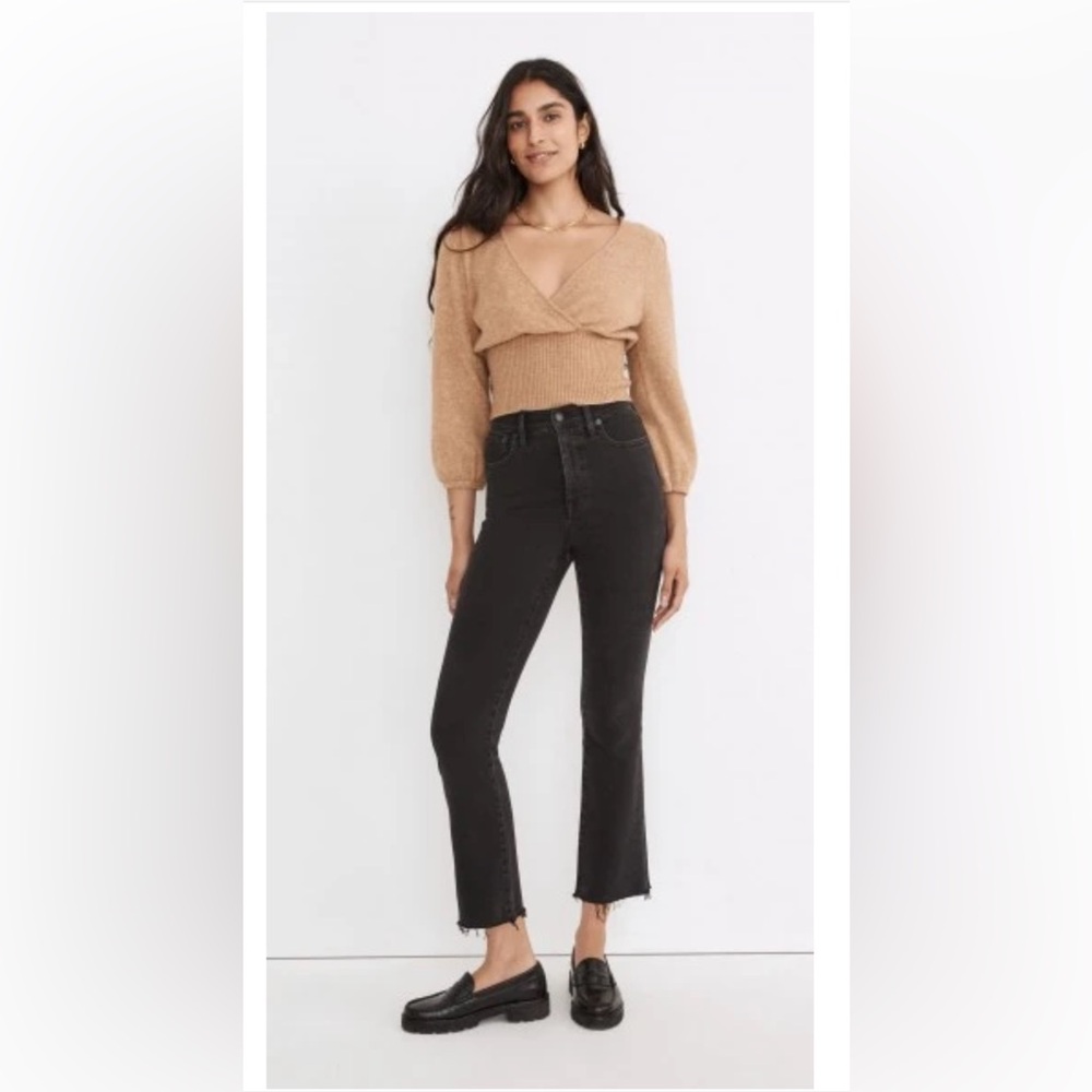 Madewell Cali Demi-Boot Jeans in Bayland Wash: Raw-Hem Edition, 32P Petite Jeans